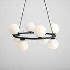 Aldex Lampa wisząca KRONE 8, 1085P1, czarna z białymi kloszami, 8x40W E14