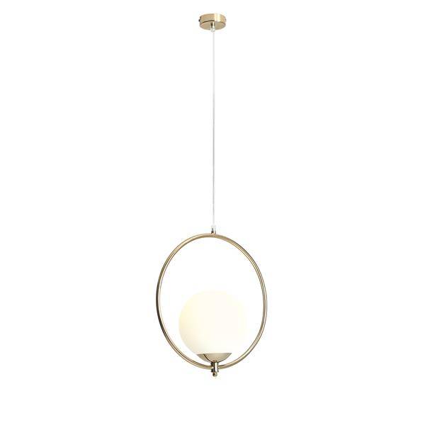 Aldex Lampa wisząca SOL 1075G30, złota z białym kloszem, 1x60W E27