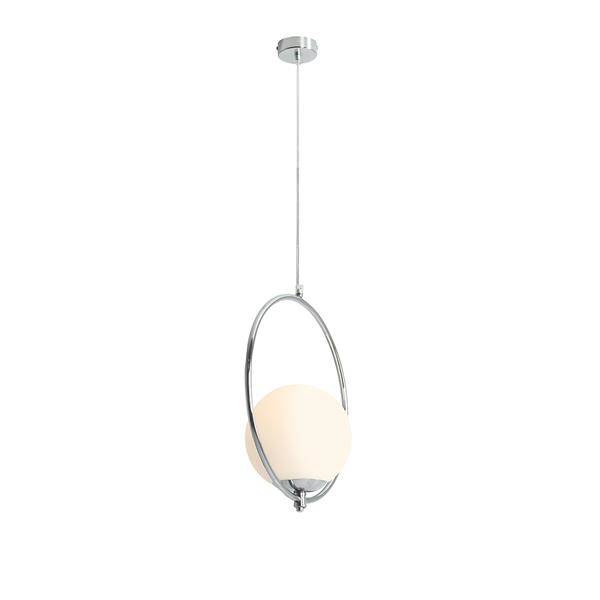 Aldex Lampa wisząca SOL 1075G4, chromowa z białym kloszem, 1x60W E27