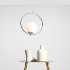 Aldex Lampa wisząca SOL 1075G4, chromowa z białym kloszem, 1x60W E27