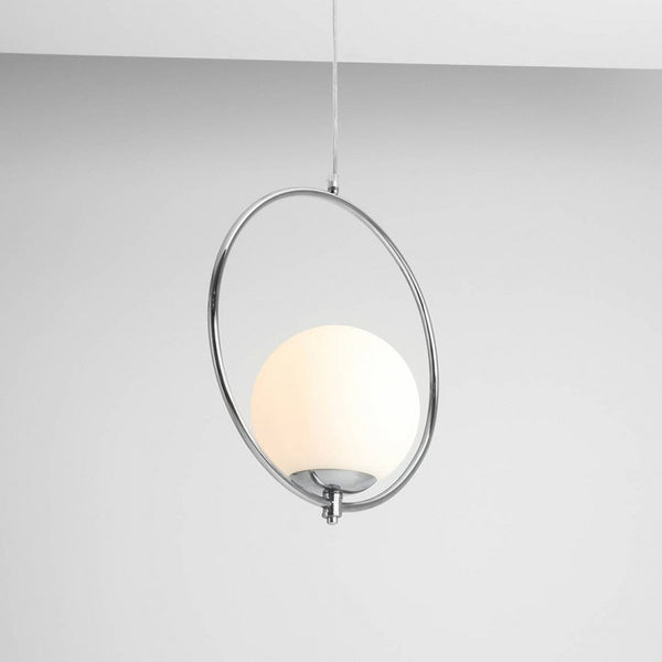 Aldex Lampa wisząca SOL 1075G4, chromowa z białym kloszem, 1x60W E27