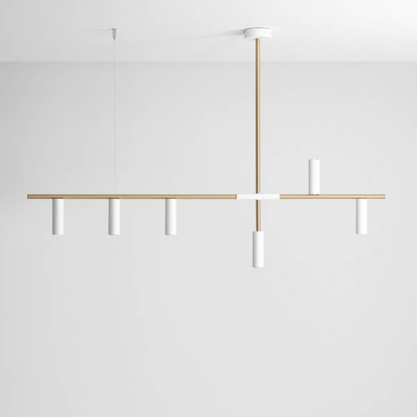 Aldex Lampa wisząca TREVO 6, 1097K40, biały/mosiądz, 6x35 GU10