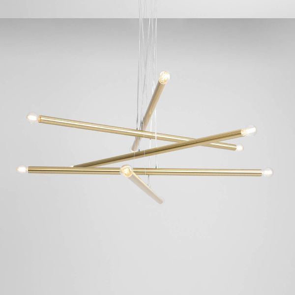 Aldex Lampa wisząca TUBO 10, 1072M40, mosiądz, 10x40W E14