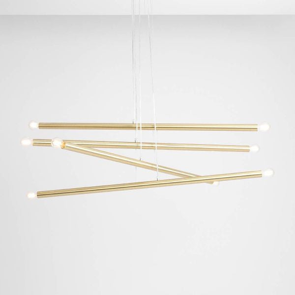Aldex Lampa wisząca TUBO 8, 1072P40, mosiądz, 8x40W E14