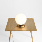 Aldex Lampka biurkowa BALL 1076B30_M, 20 cm, złoty/biały, 1x60W E27
