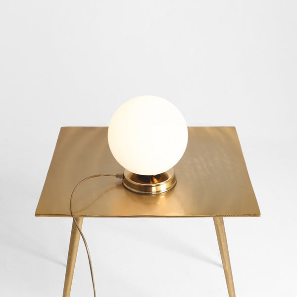 Aldex Lampka biurkowa BALL 1076B30_M, 20 cm, złoty/biały, 1x60W E27