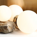 Aldex Lampka biurkowa BALL 1076B30_M, 20 cm, złoty/biały, 1x60W E27