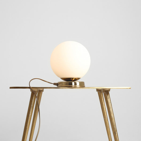 Aldex Lampka biurkowa BALL 1076B30_M, 20 cm, złoty/biały, 1x60W E27