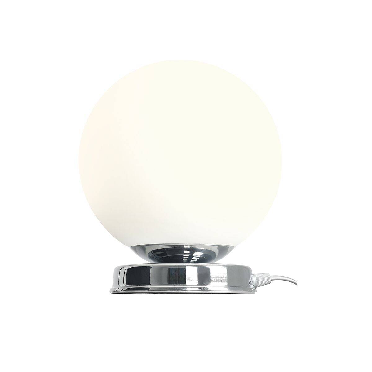 Aldex Lampka biurkowa BALL 1076B4_M, 20 cm, chrom/biały, 1x60W E27