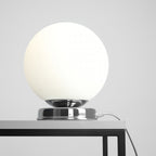 Aldex Lampka biurkowa BALL 1076B4_M, 20 cm, chrom/biały, 1x60W E27