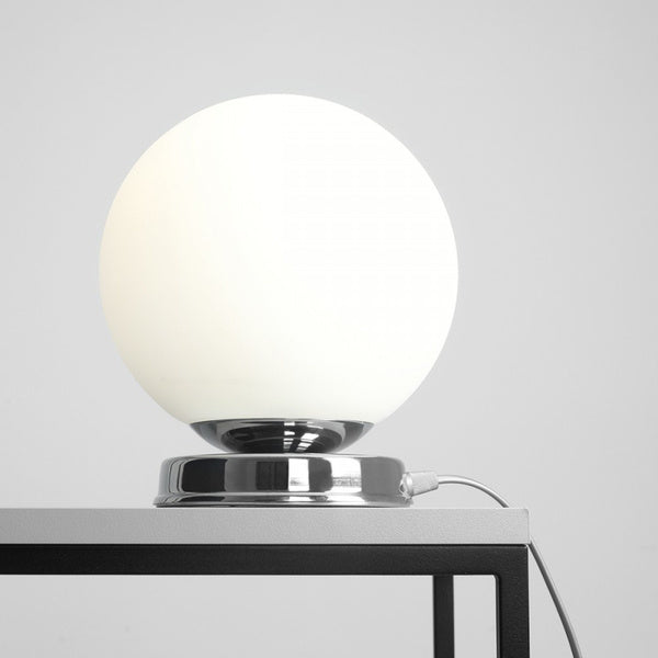 Aldex Lampka biurkowa BALL 1076B4_M, 20 cm, chrom/biały, 1x60W E27