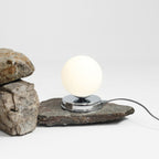 Aldex Lampka biurkowa BALL 1076B4_S, 14 cm, chrom/biały, 1x40W E14