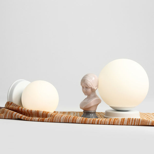 Aldex Lampka biurkowa BALL 1076B_M, 20 cm, biała, 1x60W E27