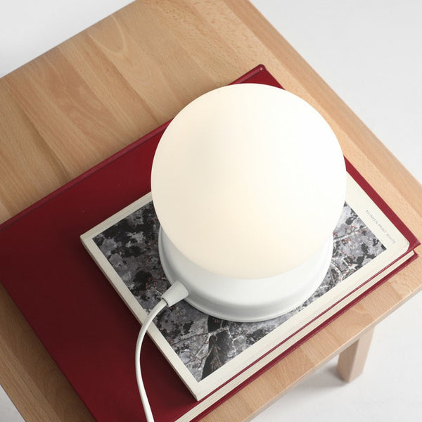 Aldex Lampka biurkowa BALL 1076B_S, 14 cm, biała, 1x40W E14