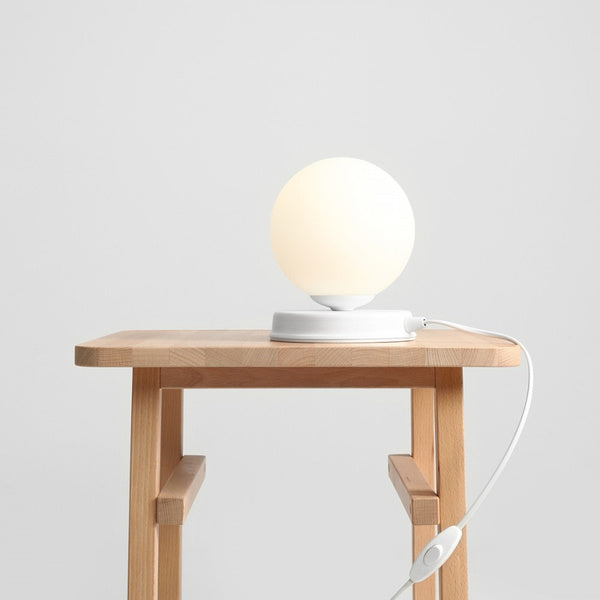 Aldex Lampka biurkowa BALL 1076B_S, 14 cm, biała, 1x40W E14