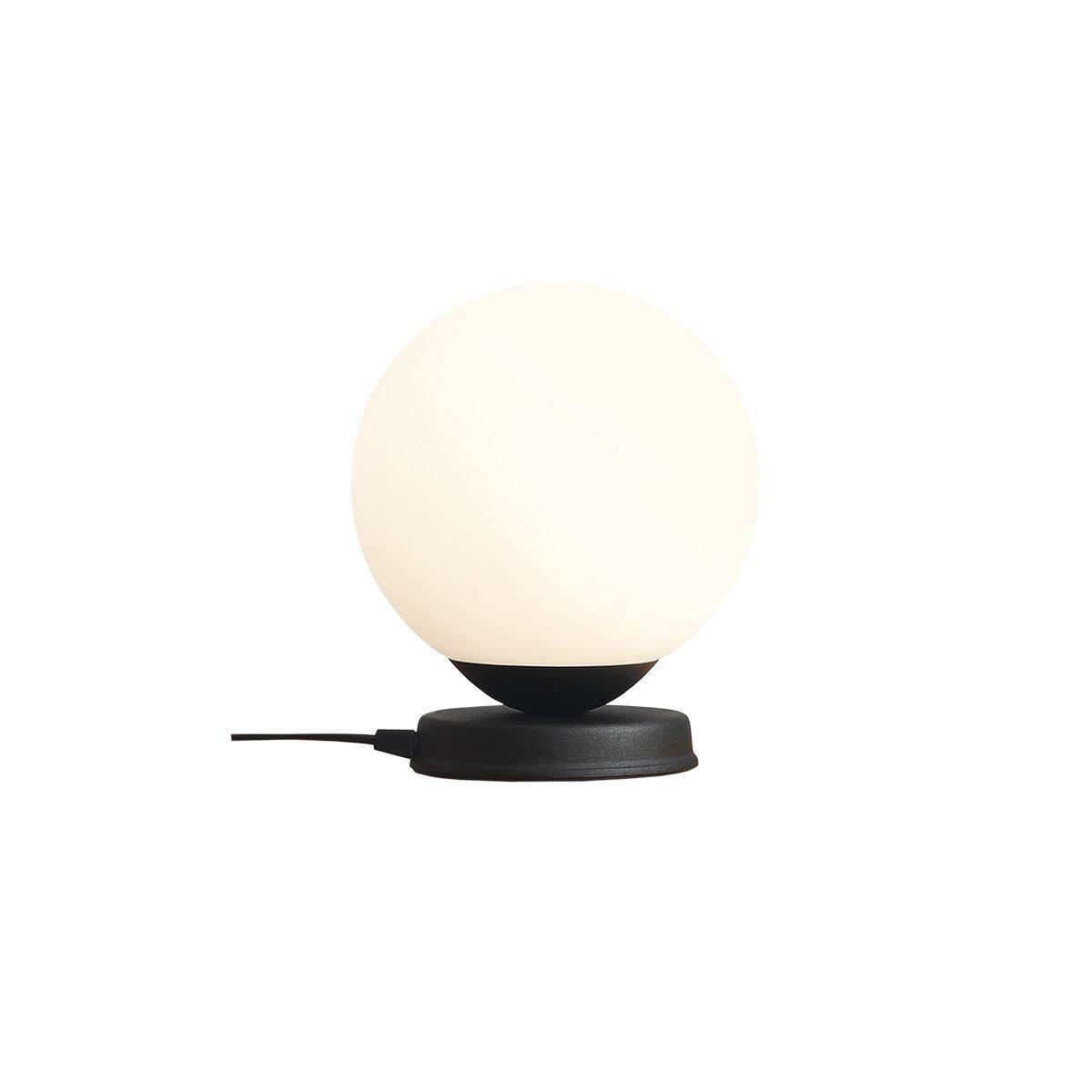 Aldex Lampka stołowa BALL 1076B1_M, 20cm, czarny/biały, 1x60W E27