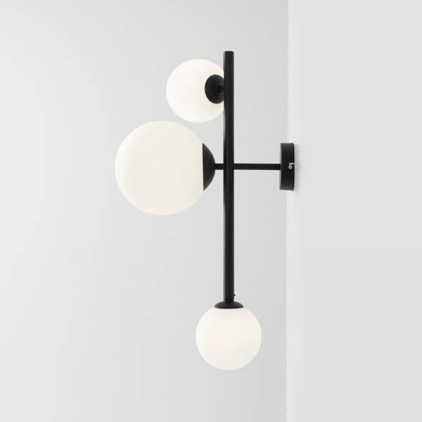 Aldex Nowoczesny Kinkiet DIONE WALL 3 BLACK E14 | czarny