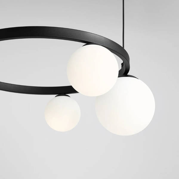 Aldex Stylowa lampa wisząca GARDA 4 RING BLACK 1099L1_R  | Czarna