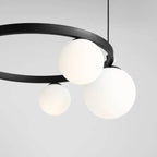 Aldex Stylowa lampa wisząca GARDA 4 RING BLACK 1099L1_R  | Czarna