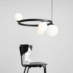 Aldex Stylowa lampa wisząca GARDA 4 RING BLACK 1099L1_R  | Czarna