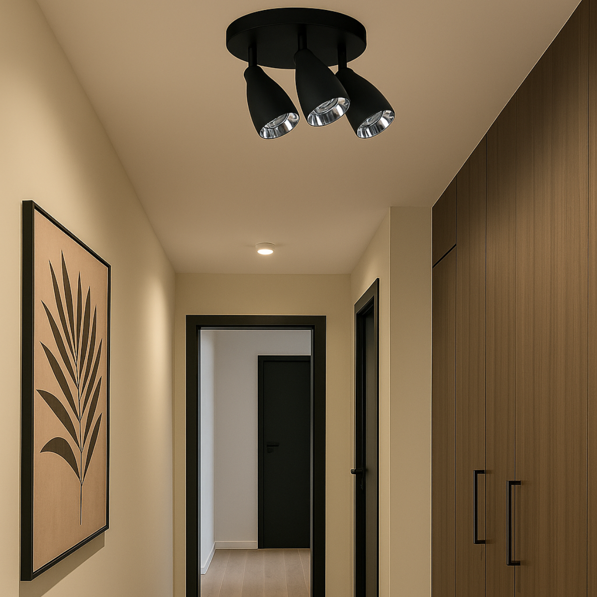 Campana 3 plafon czarny 3xGU10