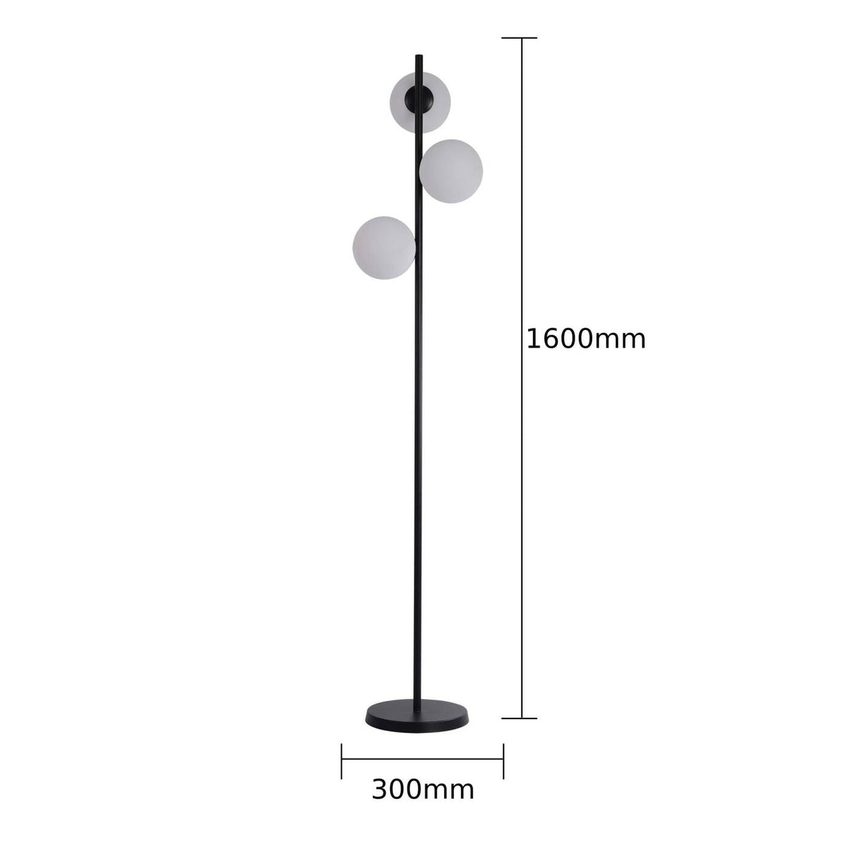 Czarna lampa Dorado podłogowa 3 kule