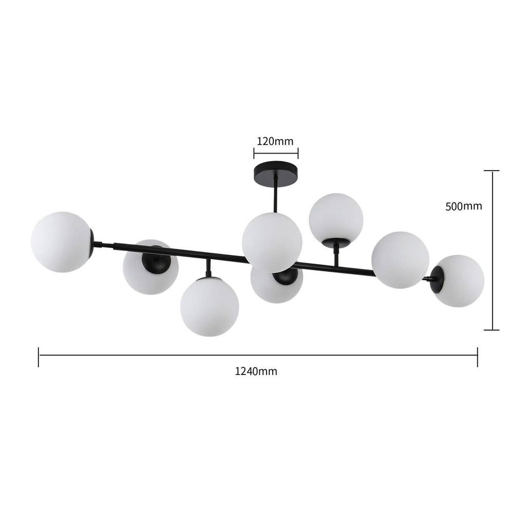 DORADO 8 Lampa wisząca/sufitowa czarna OP.OŚW. 8PŁ