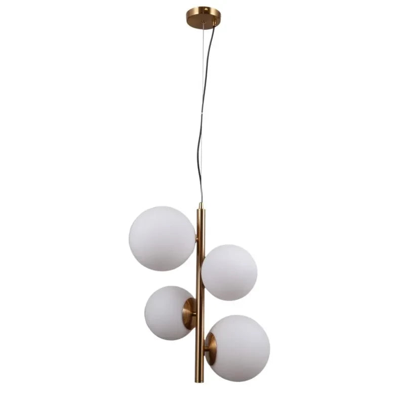 Designerska lampa do salonu Riga PND-44213-4-HBR | Miodowy mosiężny