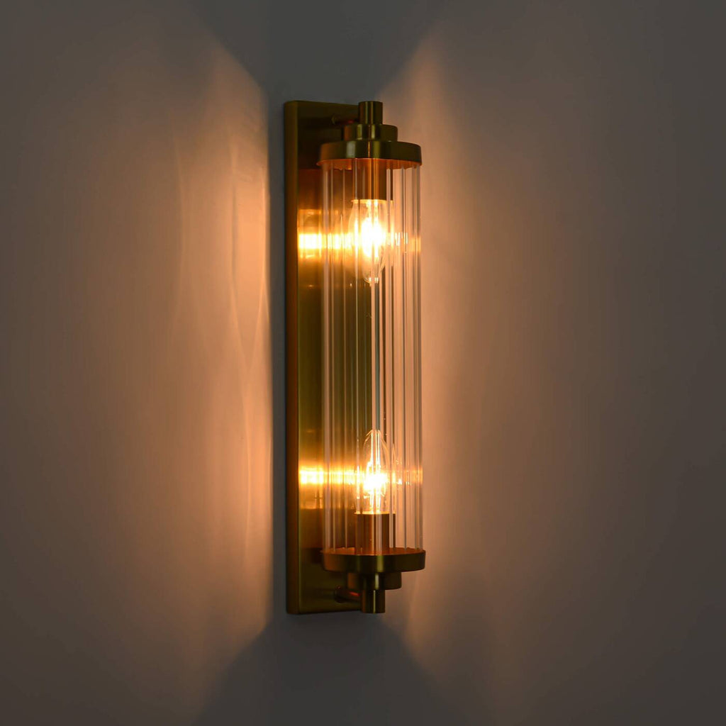 Designerska lampa ścienna kinkiet LORENZO 2x E14 | złoty