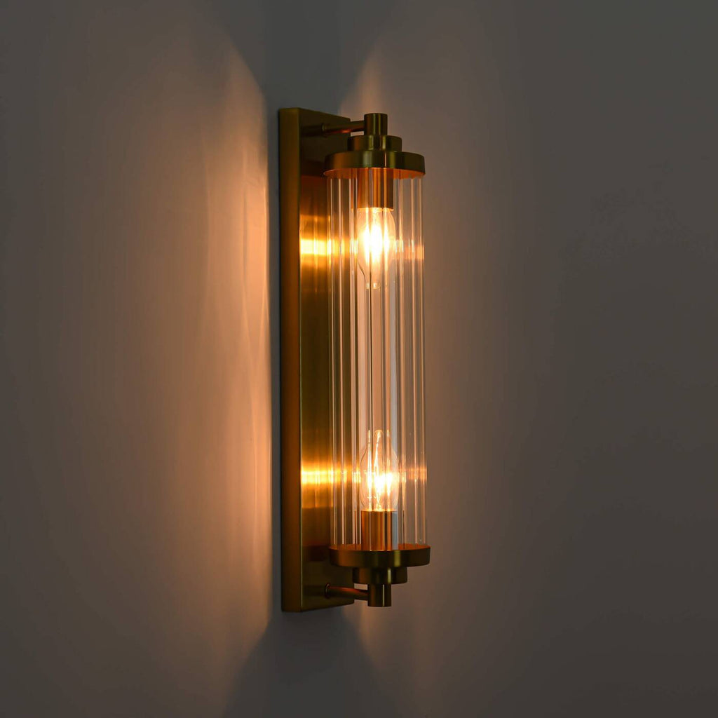 Designerska lampa ścienna kinkiet LORENZO 2x E14 | złoty