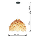 Drewniana lamp BURGO wisząca śr 50cm