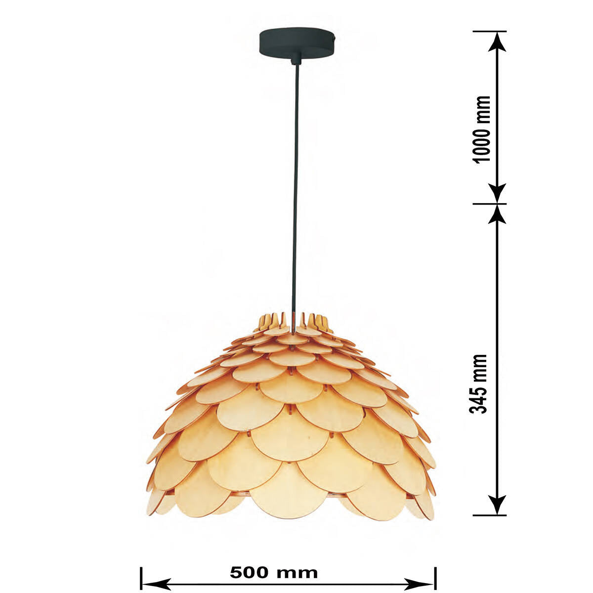 Drewniana lamp BURGO wisząca śr 50cm