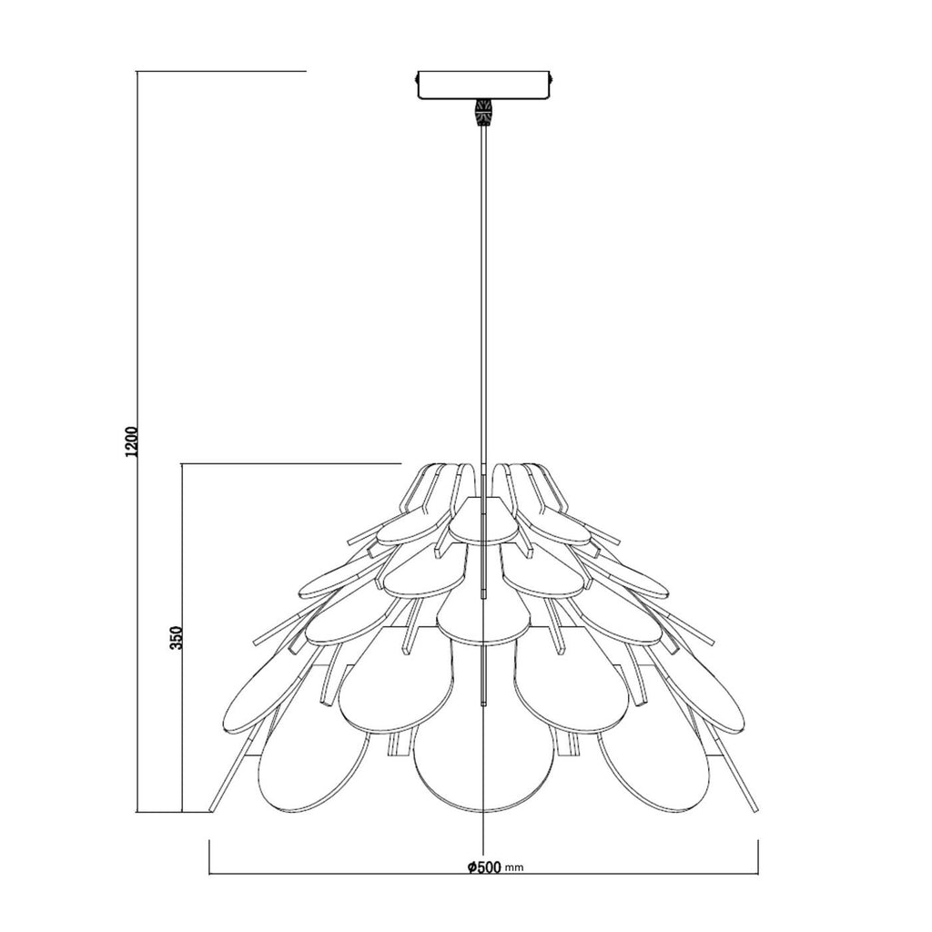 Drewniana lamp BURGO wisząca śr 50cm