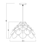Drewniana lamp BURGO wisząca śr 50cm
