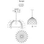 Drewniana lamp BURGO wisząca śr 50cm