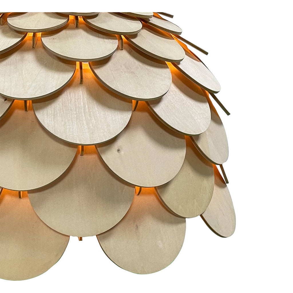 Drewniana lampa BURGO wisząca śr 35cm