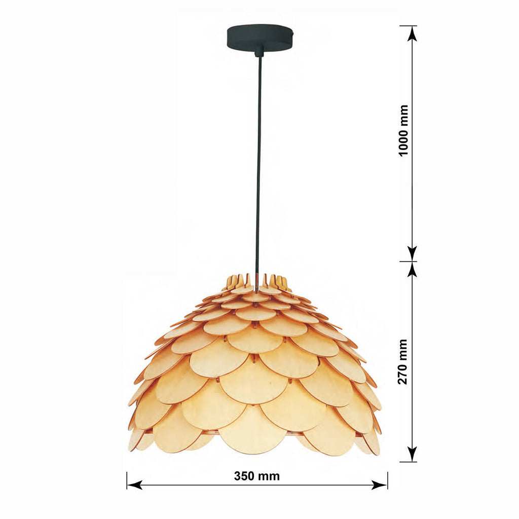 Drewniana lampa BURGO wisząca śr 35cm