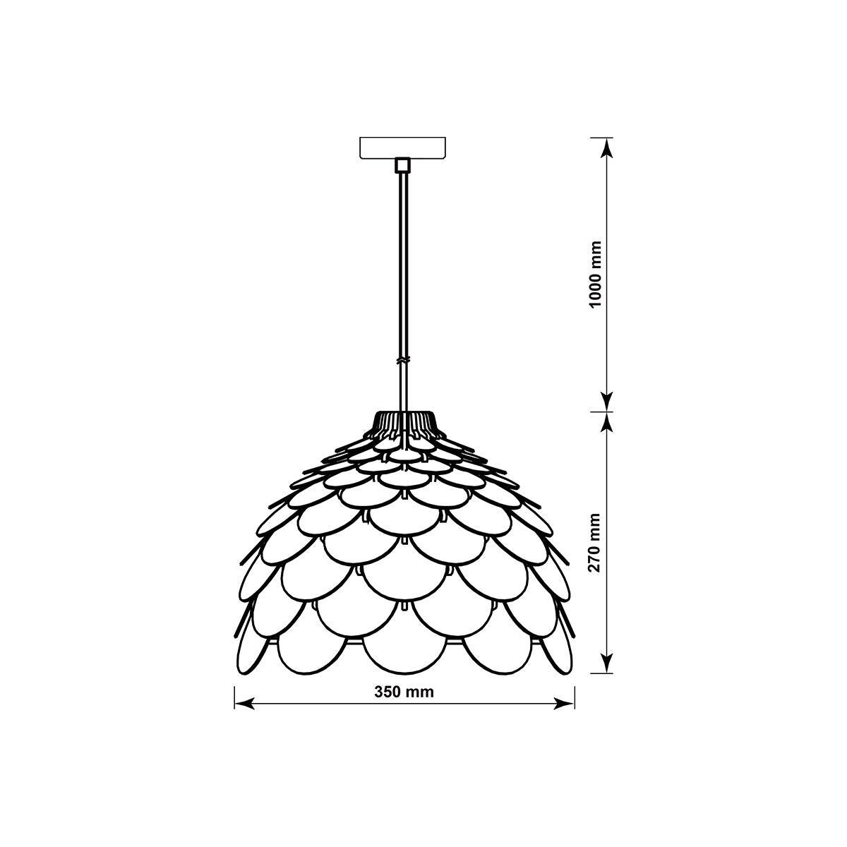 Drewniana lampa BURGO wisząca śr 35cm