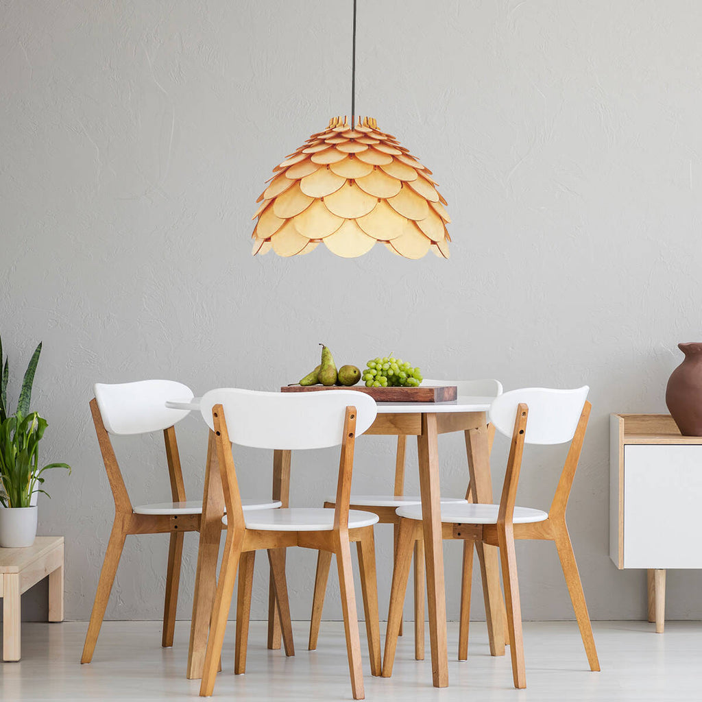 Drewniana lampa BURGO wisząca śr 35cm