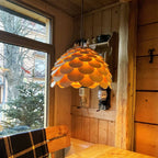 Drewniana lampa BURGO wisząca śr 35cm