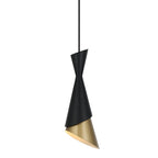 Elegancka lampa wisząca Malia PND-85949-1 BK+GD | Czarny