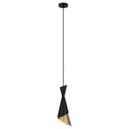 Elegancka lampa wisząca Malia PND-85949-1 BK+GD | Czarny