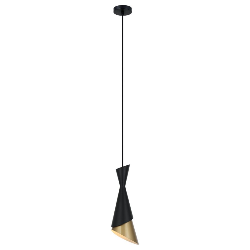 Elegancka lampa wisząca Malia PND-85949-1 BK+GD | Czarny