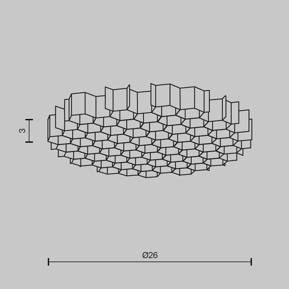 Elementy oprawy oświetleniowej Technical Accessories - x HoneyComb-D26 | Czarny