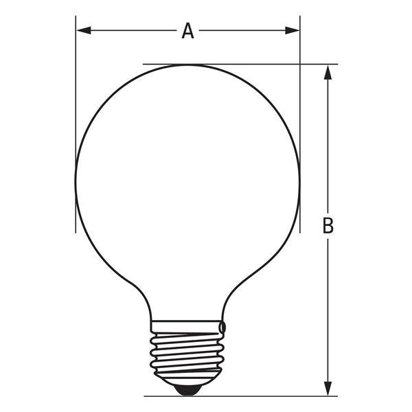 Filament LED GLOB G95 COG E27 4W WW CLEAR barwa ciepła