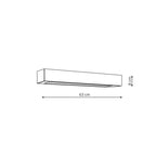 Ibros kinkiet łazienkowy średni 9W 3000K IP44 dł. 63cm | biały
