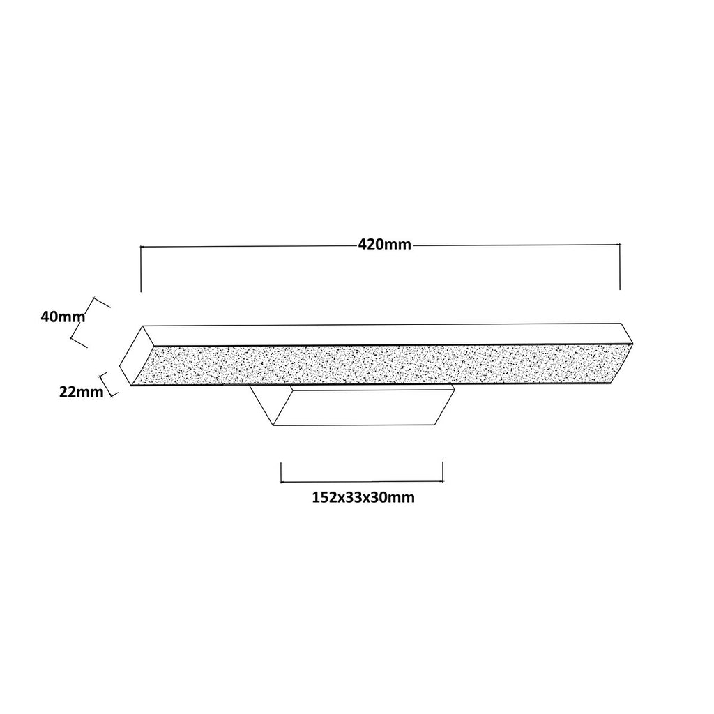 Kinkiet Aqua 42 cm czarny IP44 LED CCT