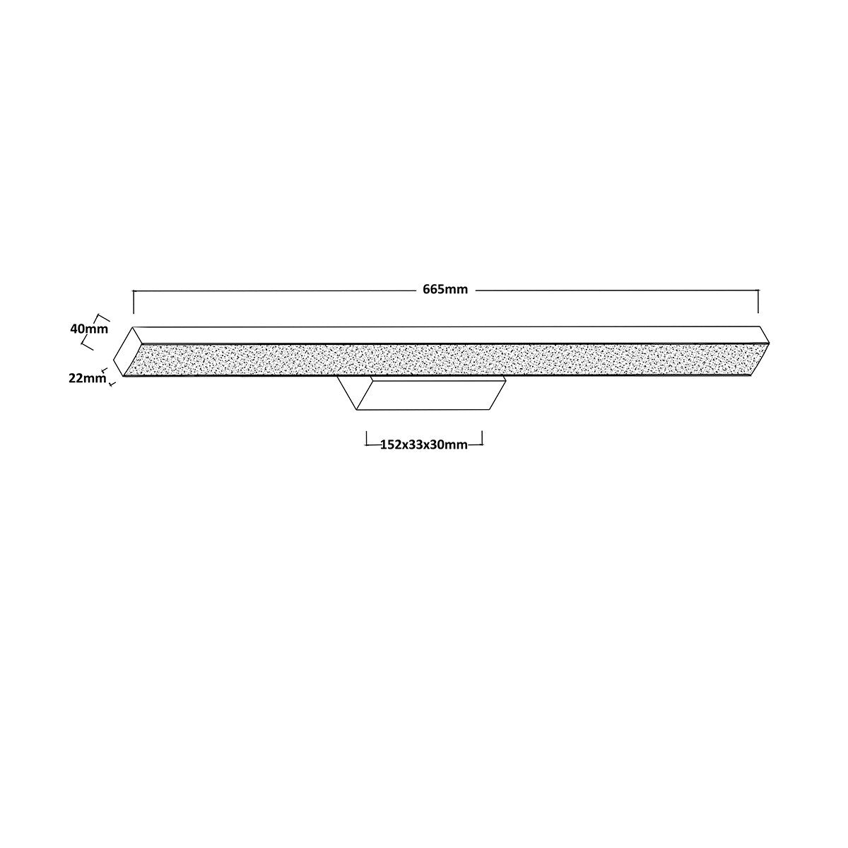 Kinkiet Aqua 66,5 cm czarny IP44 LED CCT