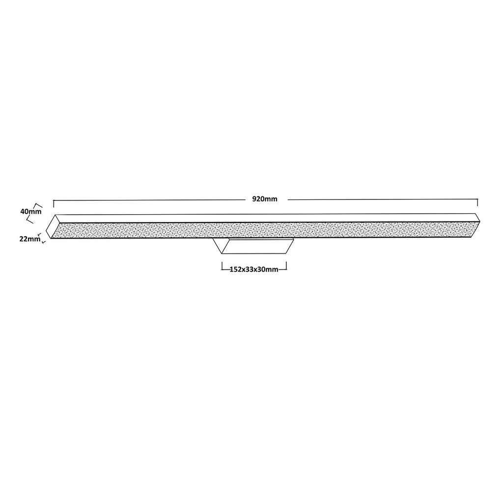 Kinkiet Aqua 92 cm czarny IP44 LED CCT