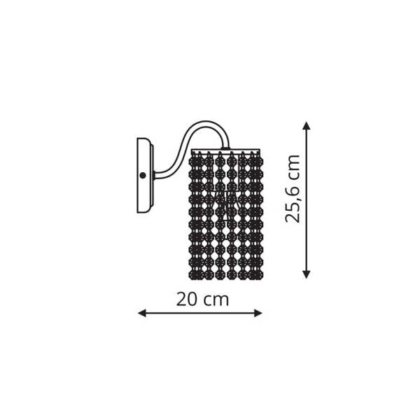 Kinkiet BRIGHT STAR, chromowy z transparentnymi kryształkami, 1x60W E27